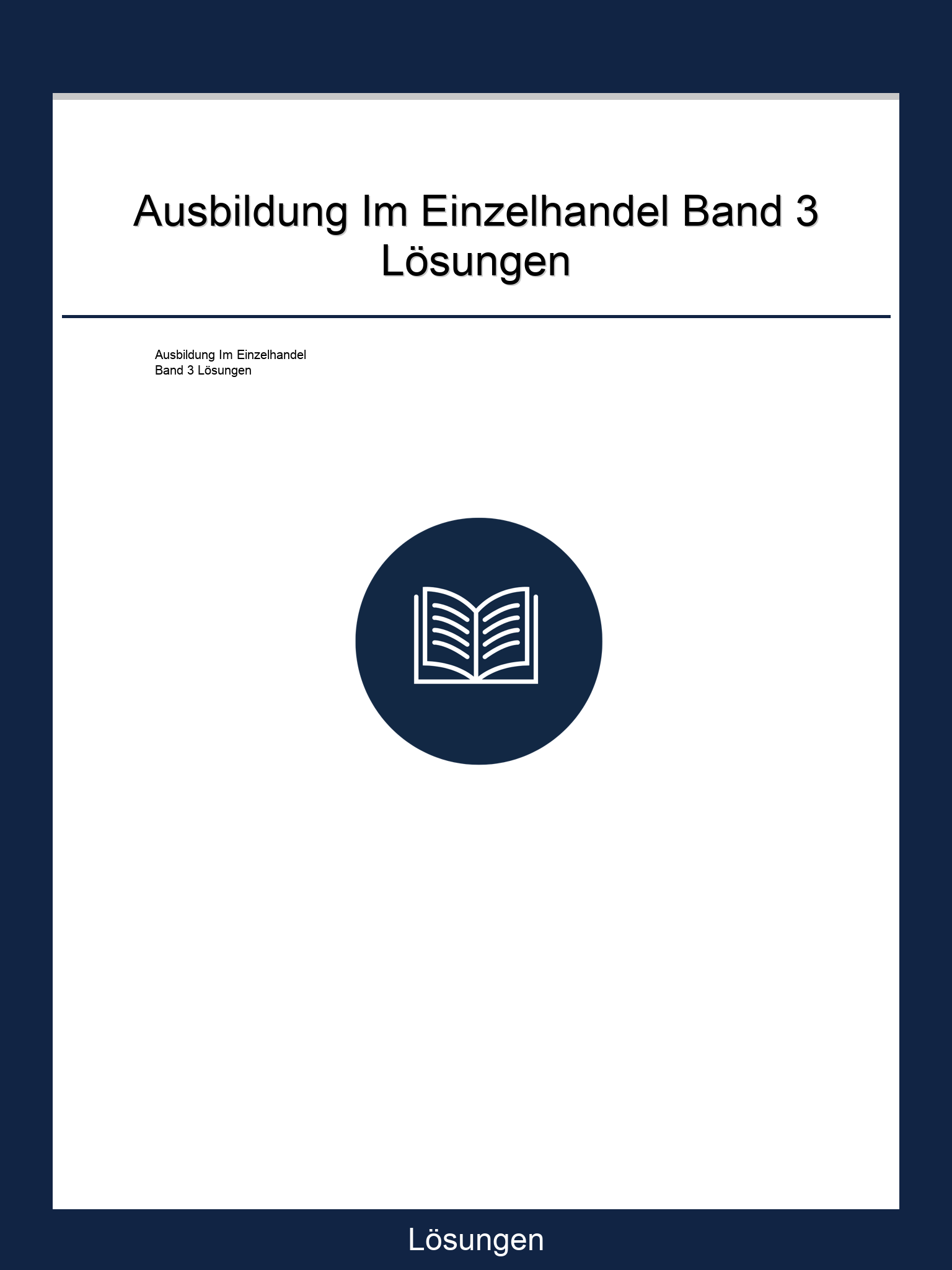 Ausbildung Im Einzelhandel Band 3 Lösungen PDF