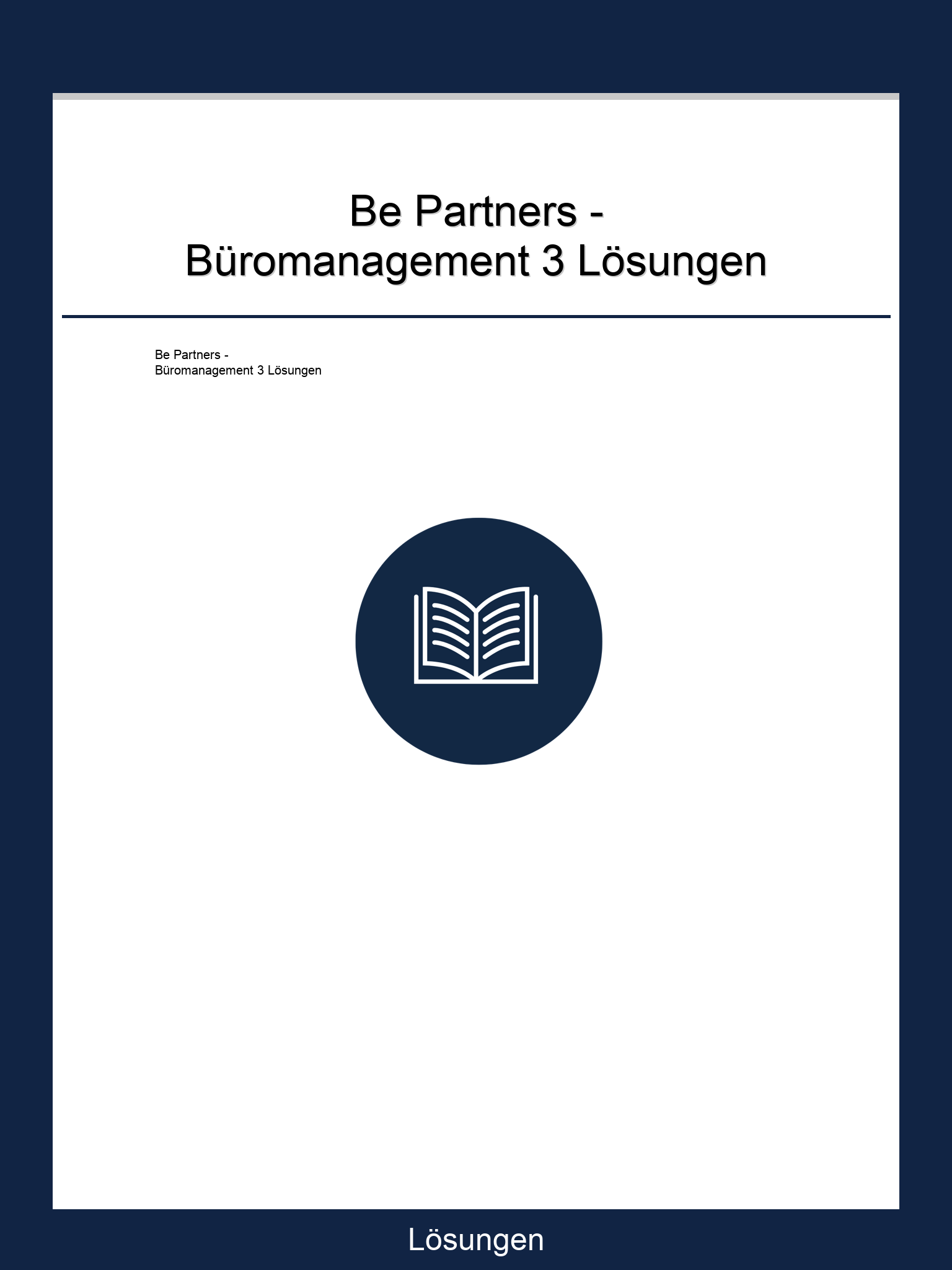 Be Partners - Büromanagement 3 Lösungen PDF