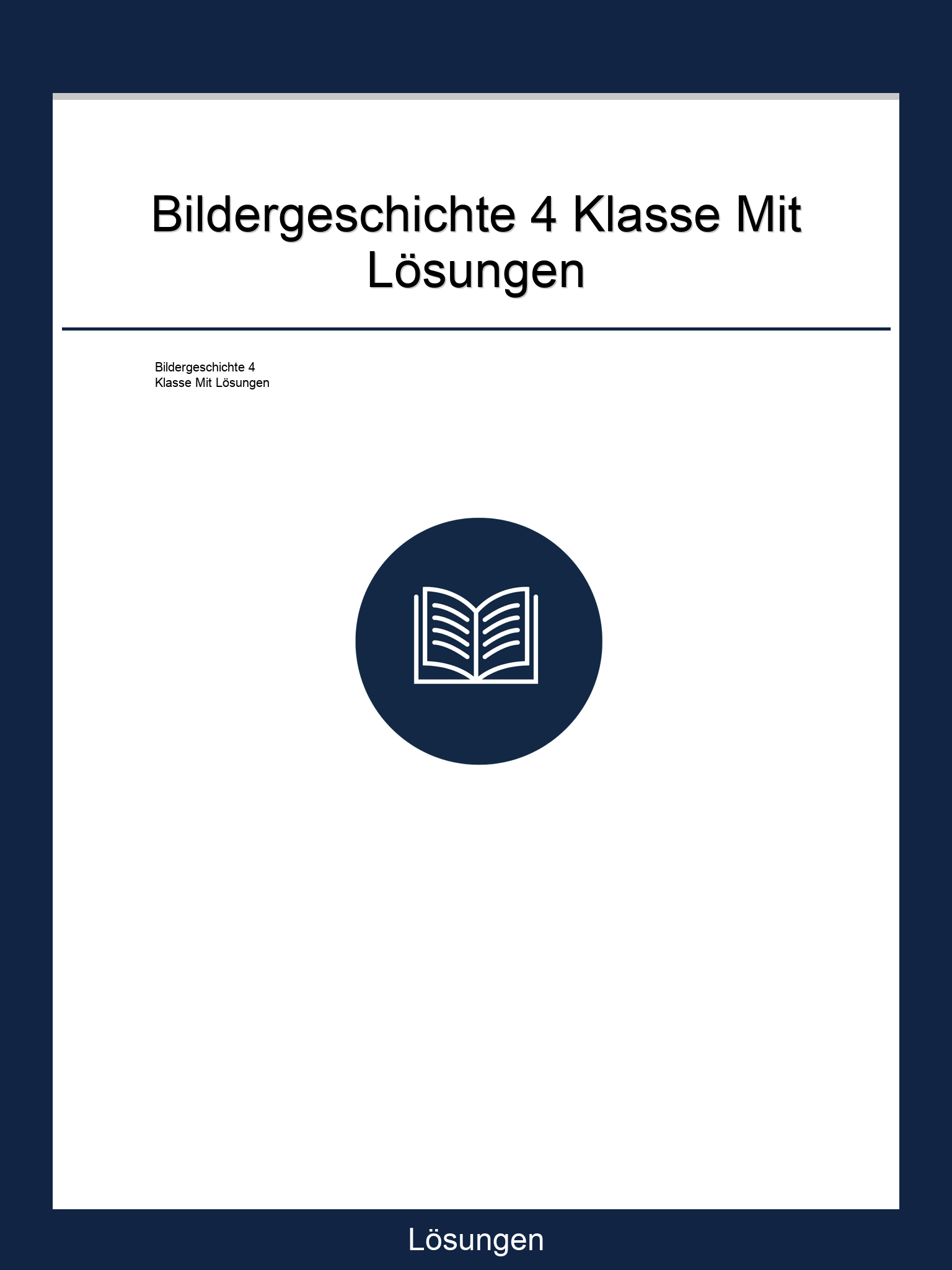 Bildergeschichte 4 Klasse Mit Lösungen PDF