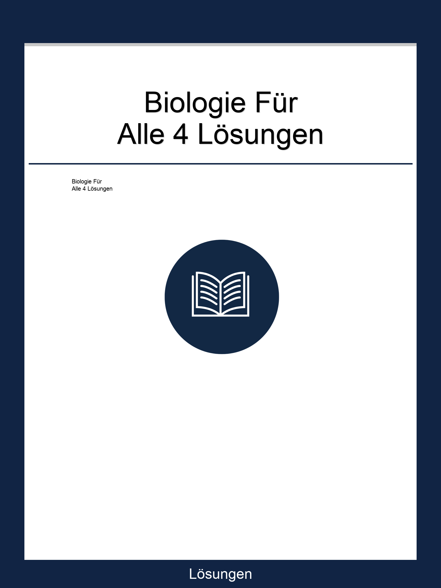 Biologie Für Alle 4 Lösungen PDF