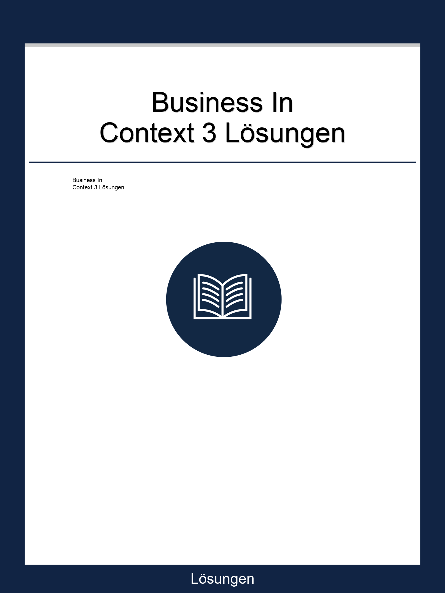 Business In Context 3 Lösungen