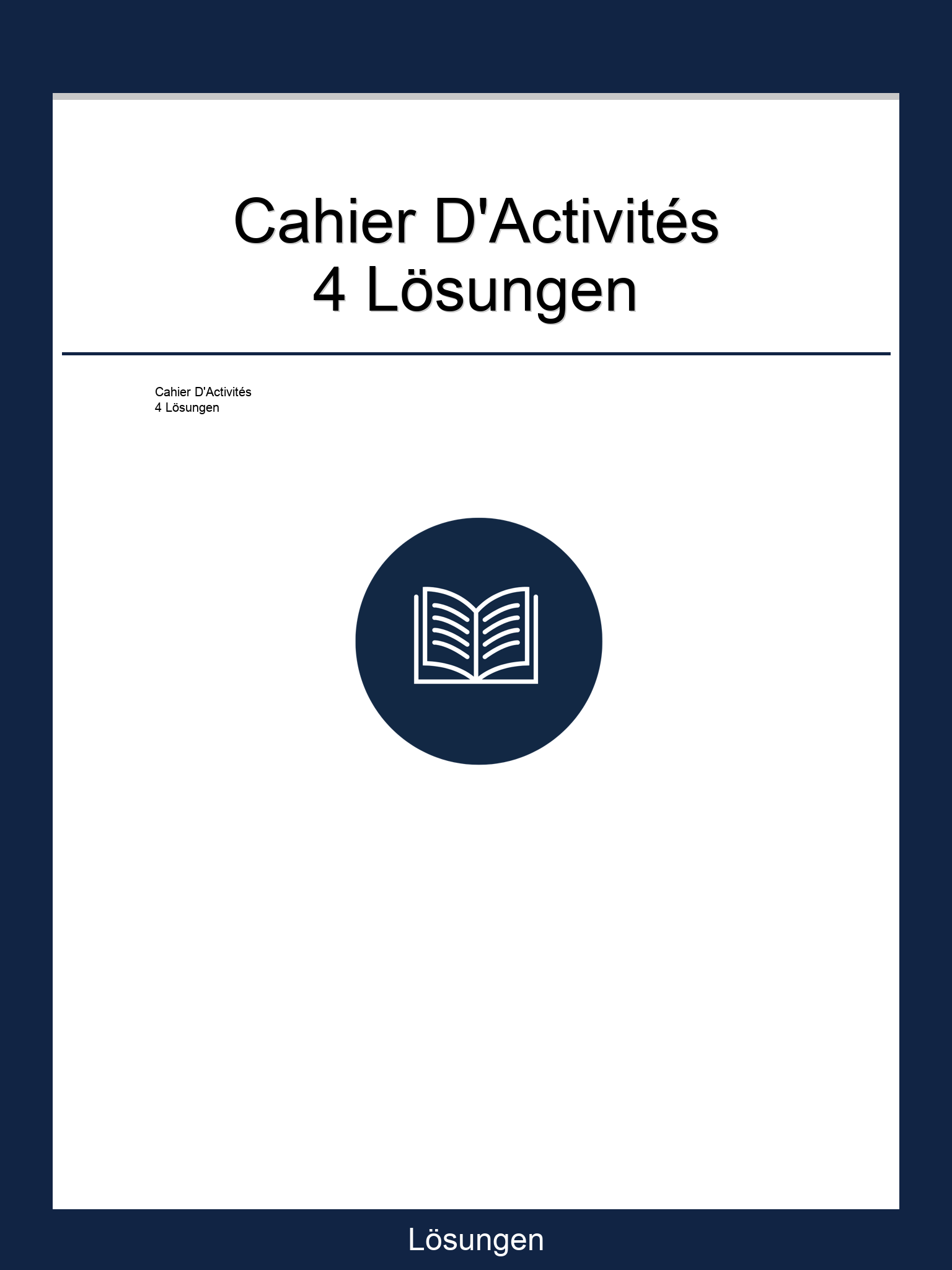 Cahier D'Activités 4 Lösungen PDF