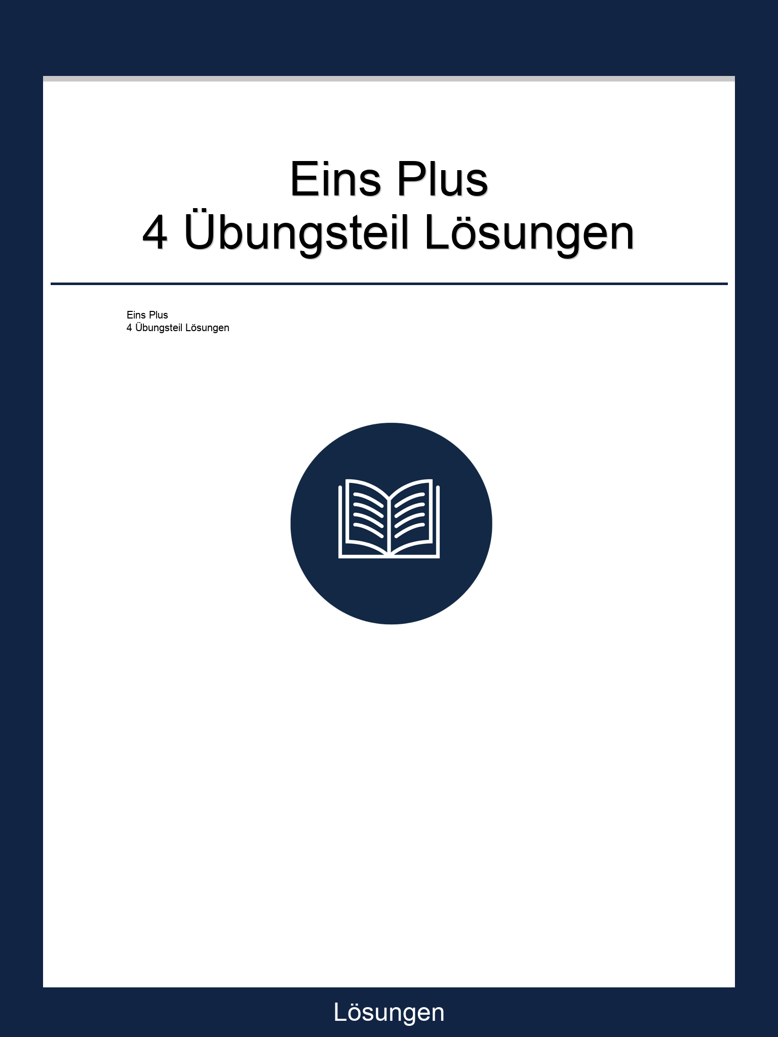 Eins Plus 4 Übungsteil Lösungen