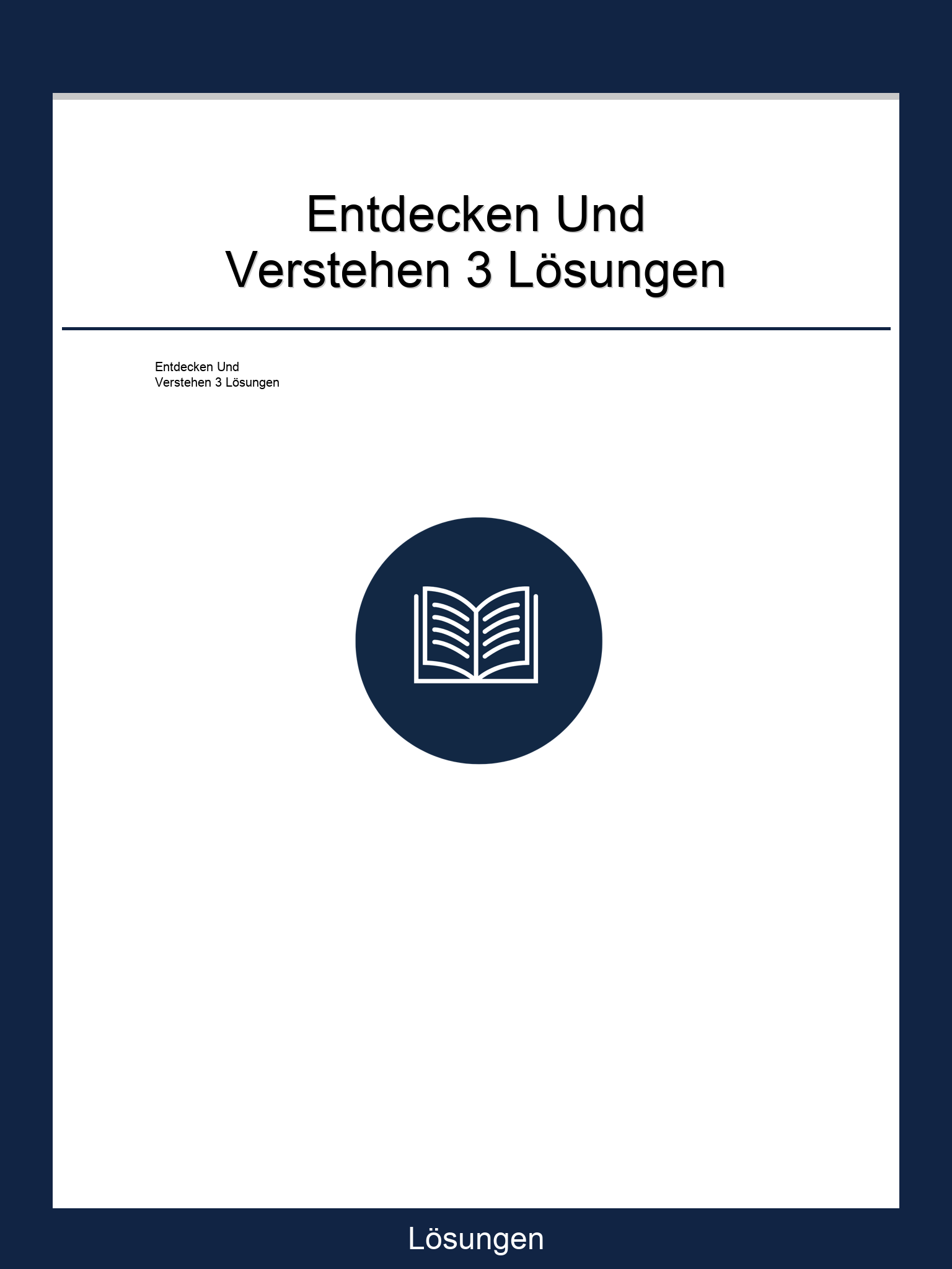 Entdecken Und Verstehen 3 Lösungen PDF