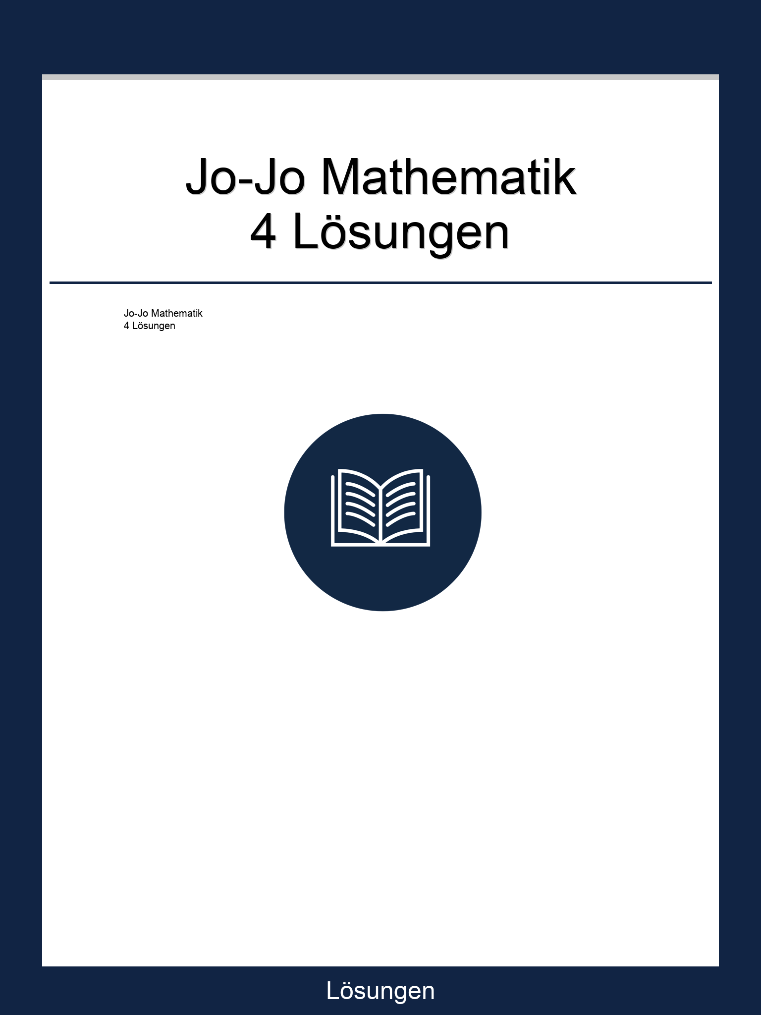 Jo-Jo Mathematik 4 Lösungen