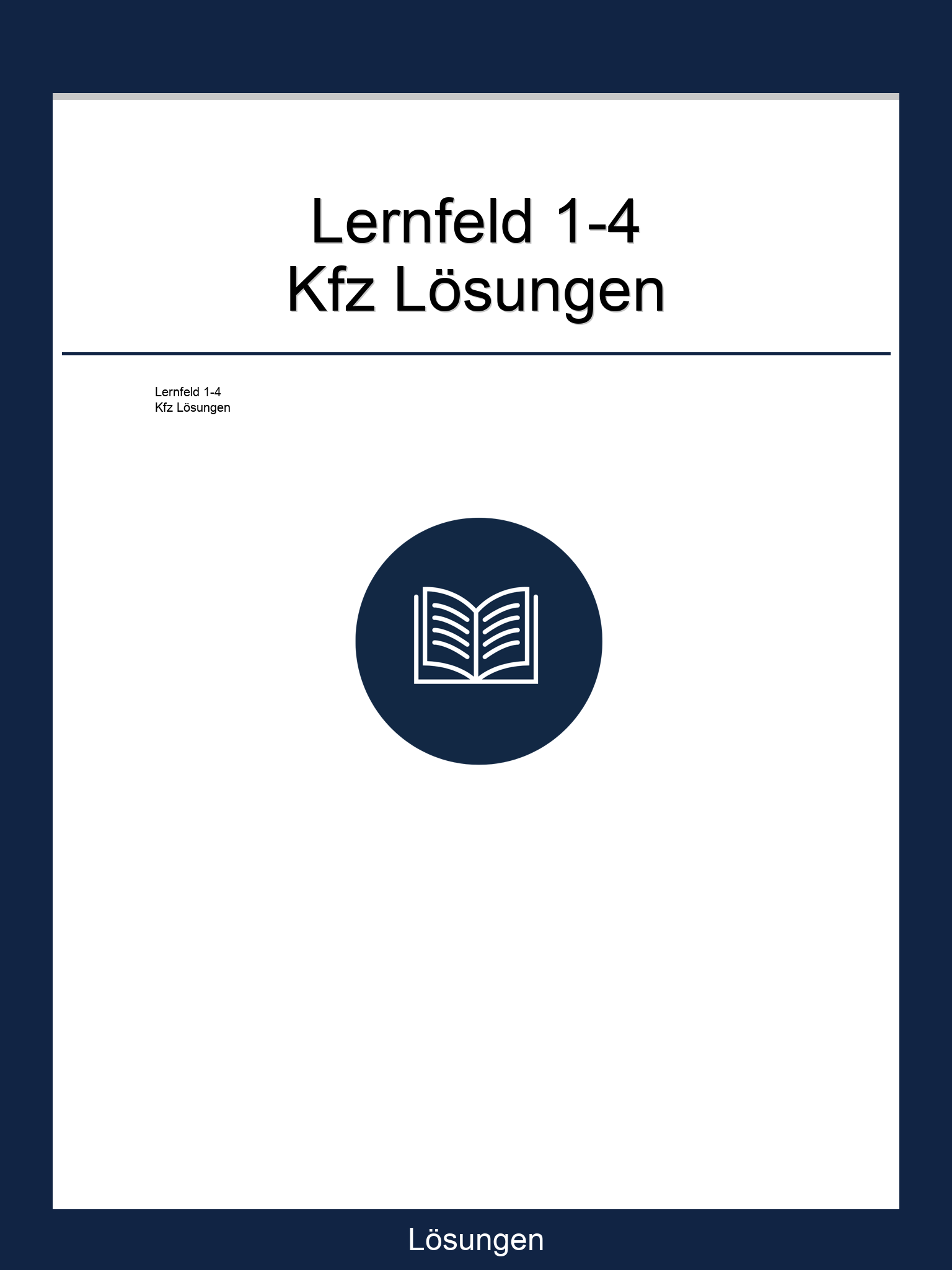 Lernfeld 1-4 Kfz Lösungen PDF
