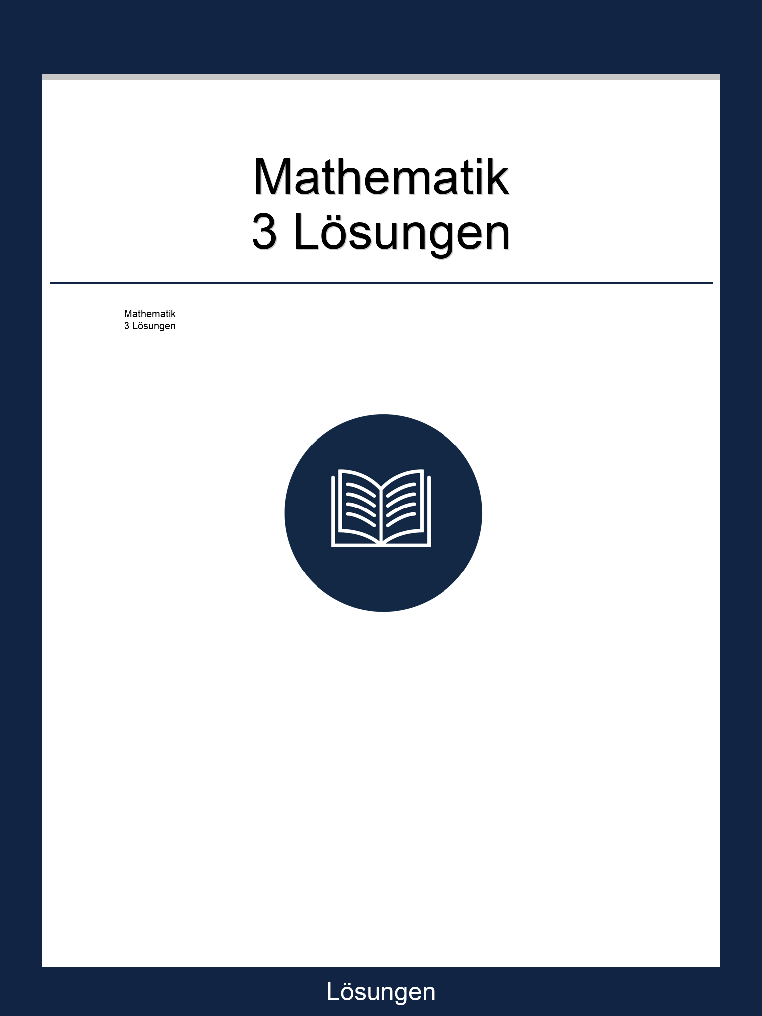 Mathematik 3 Lösungen PDF
