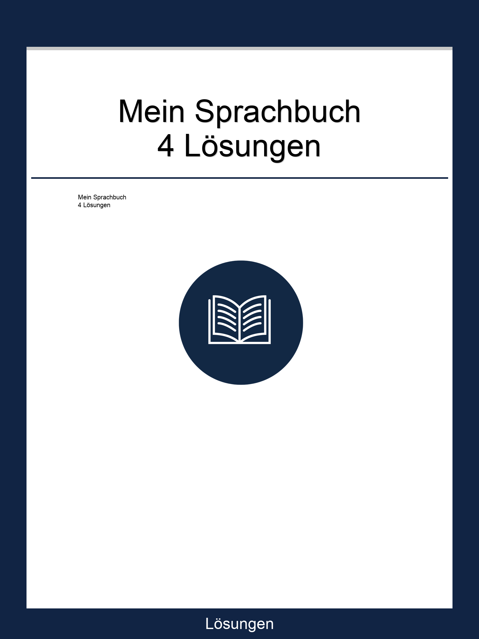 Mein Sprachbuch 4 Lösungen