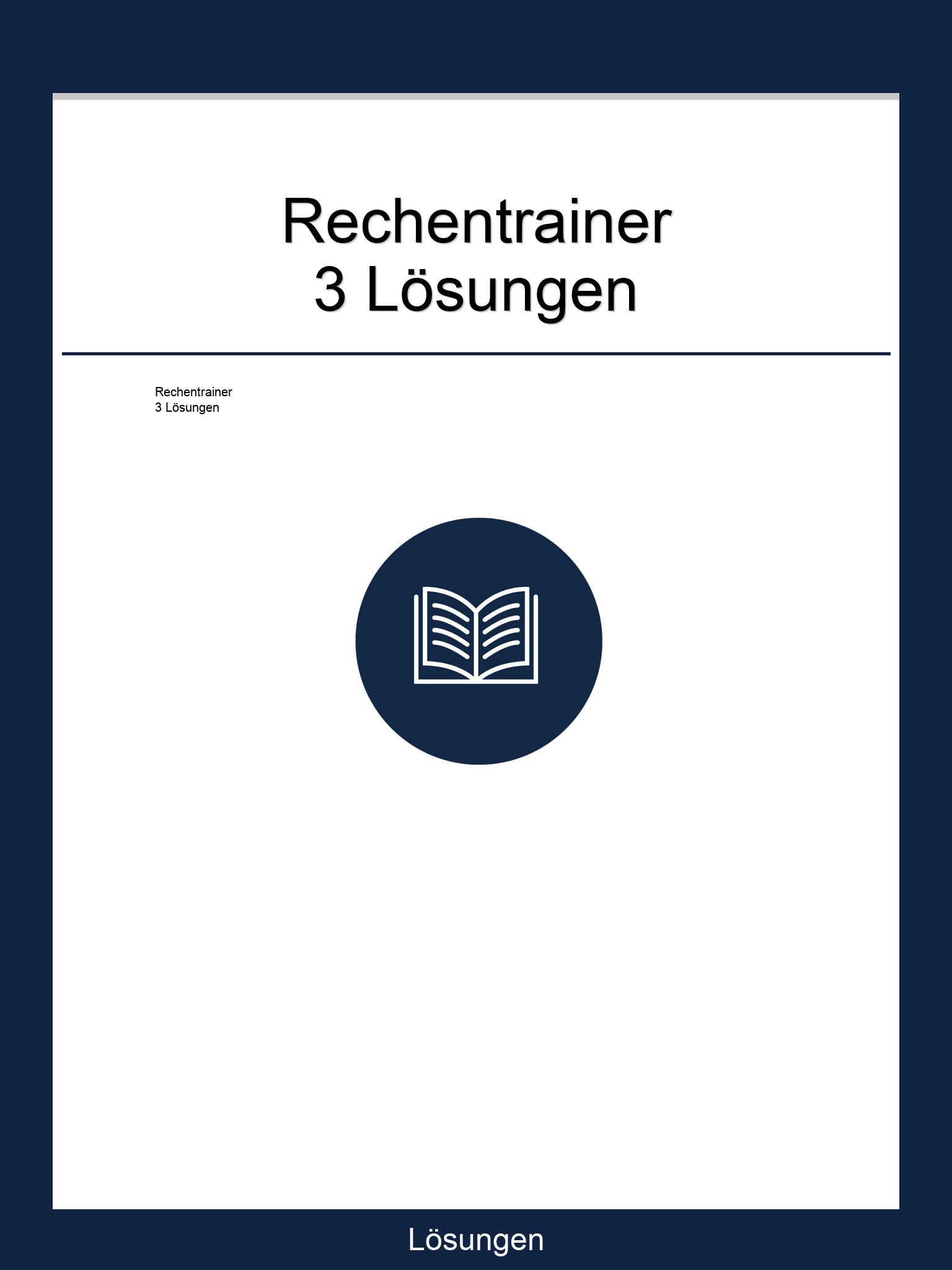 Rechentrainer 3 Lösungen