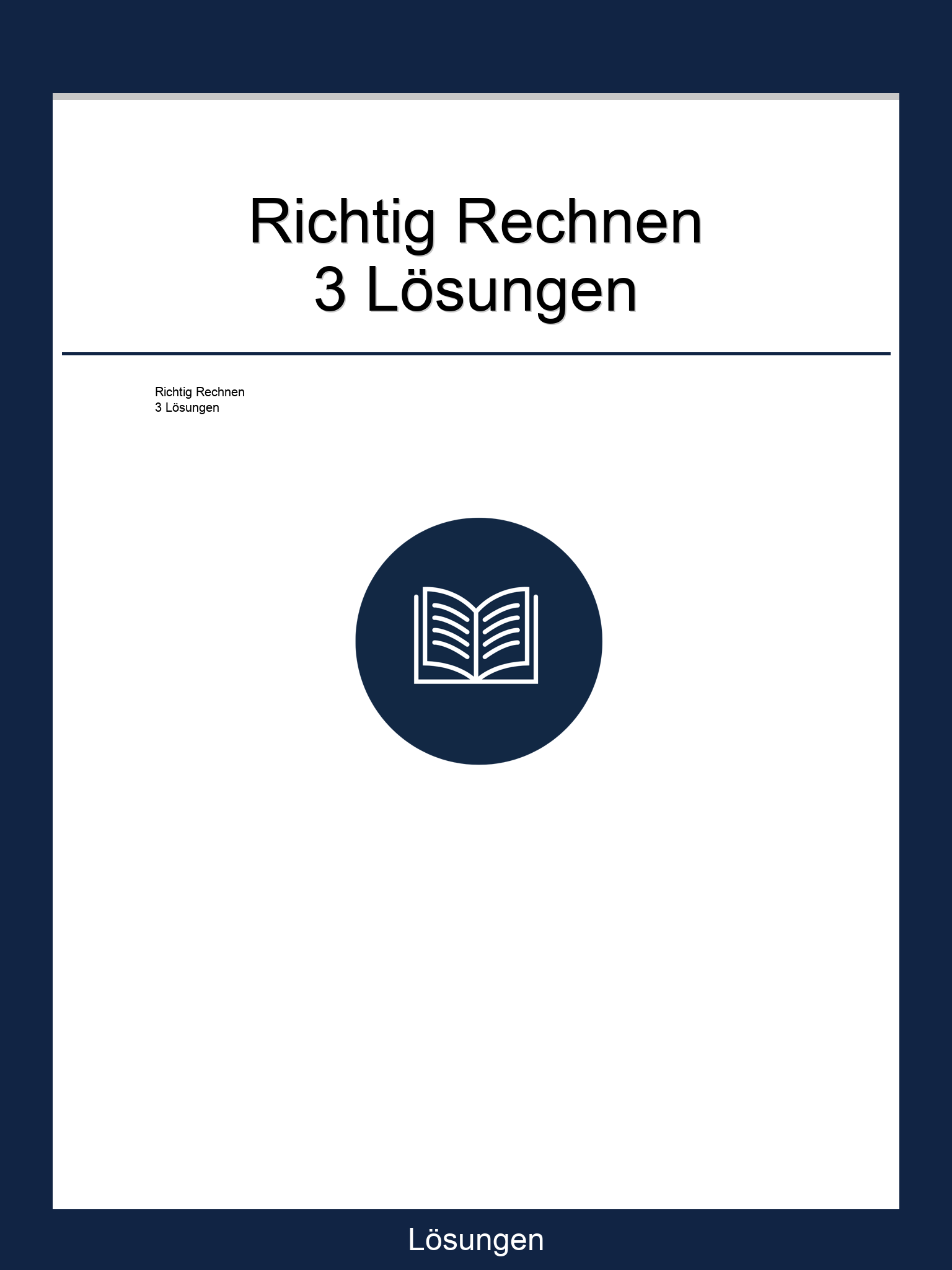 Richtig Rechnen 3 Lösungen