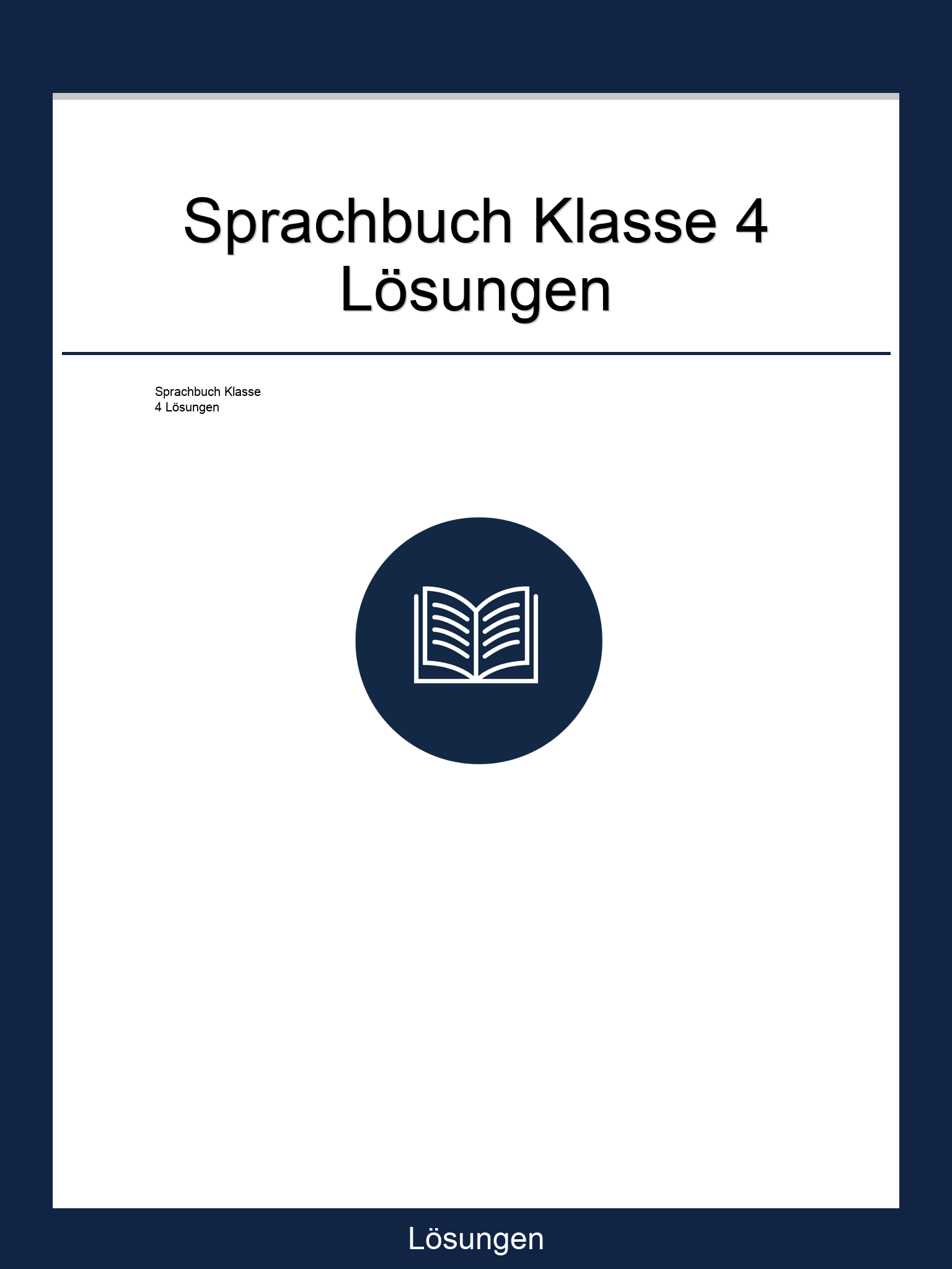 Sprachbuch Klasse 4 Lösungen