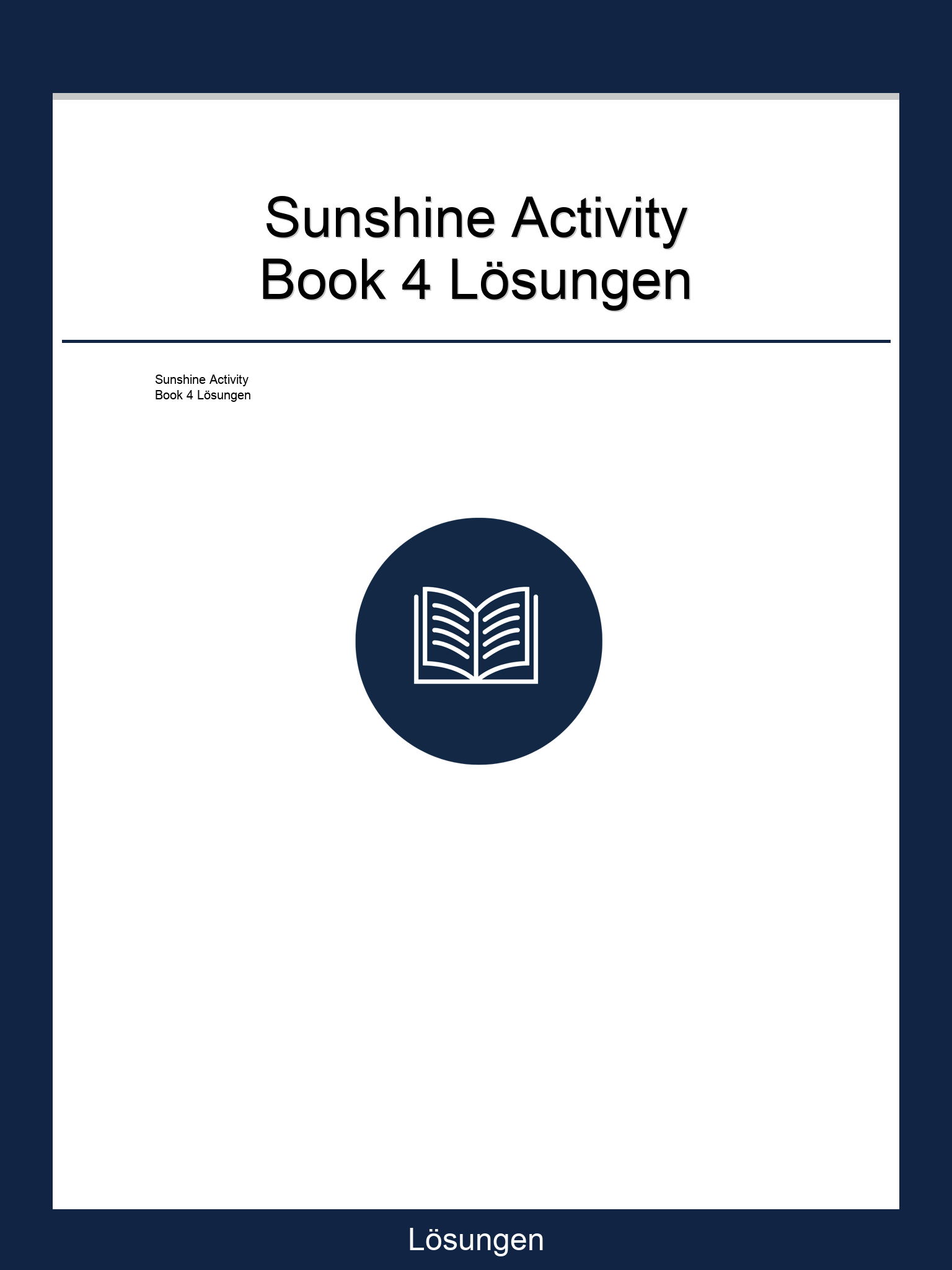 Sunshine Activity Book 4 Lösungen PDF