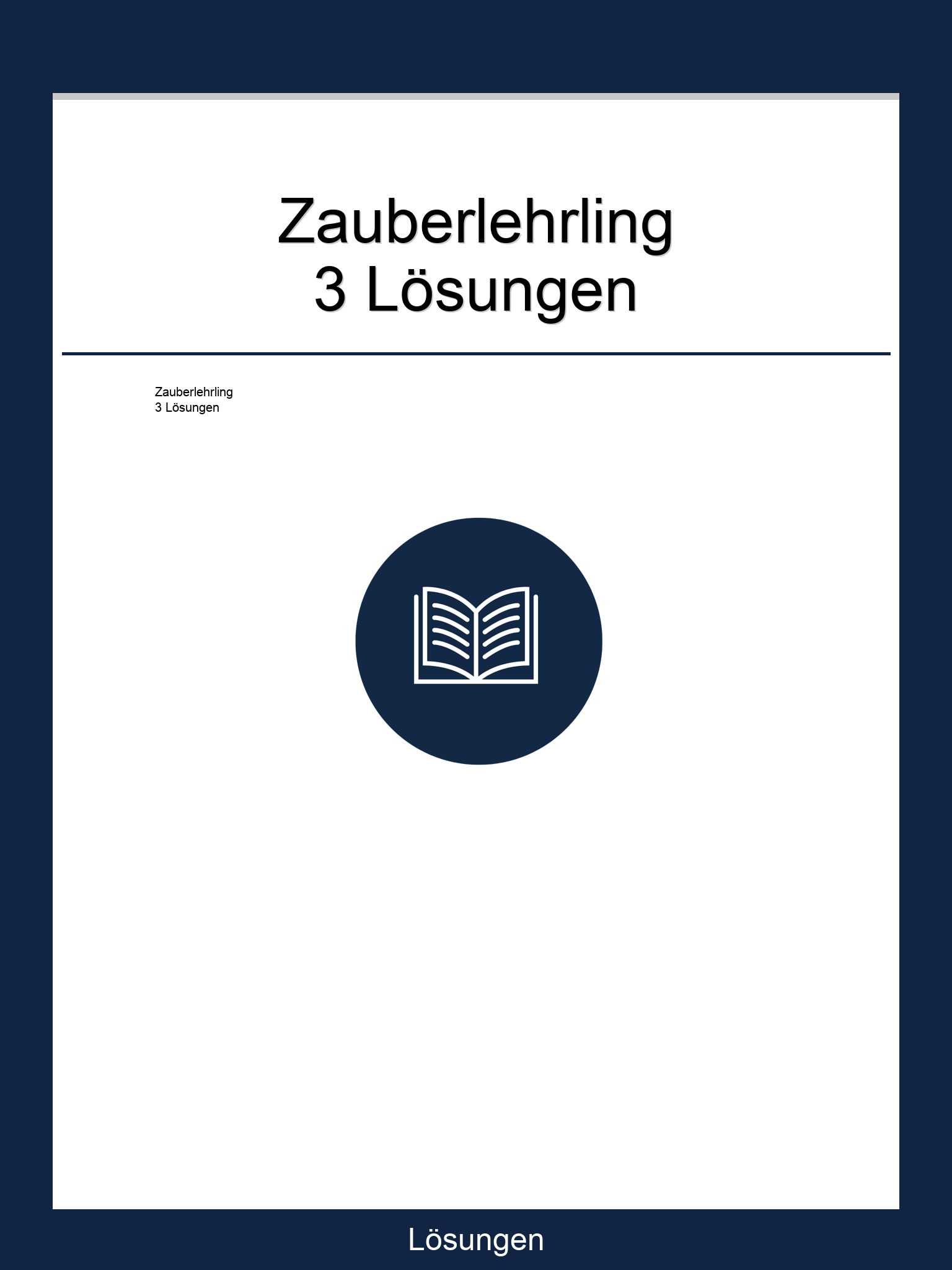 Zauberlehrling 3 Lösungen PDF